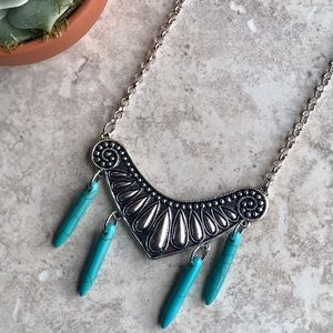Handmade Necklace Repurposed Turquoise Vintage